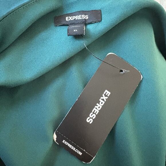 NWT Express Satin OneShoulder Puff Sleeve Blouse Top Shirt Womens Size XL - Picture 7 of 8